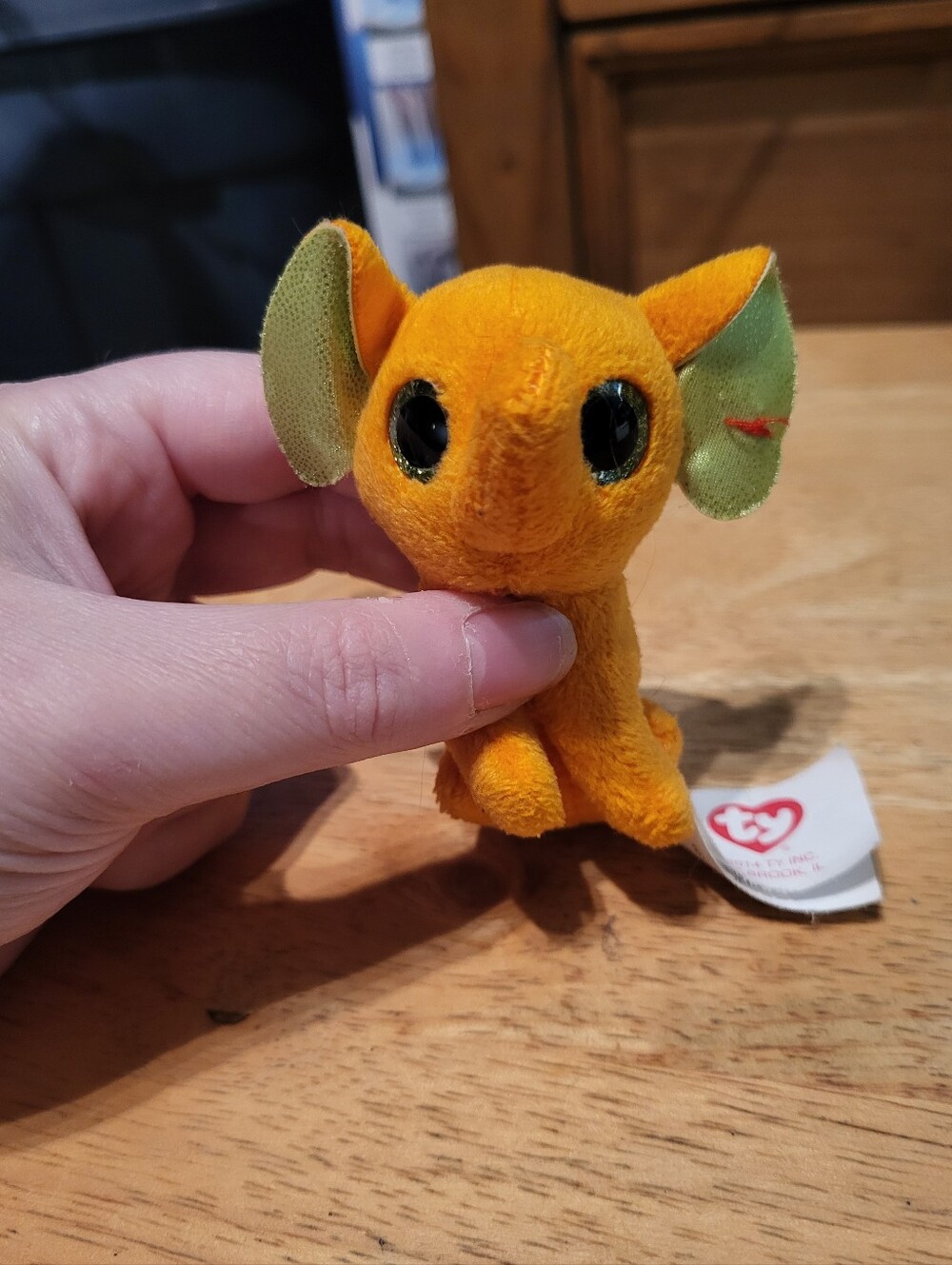 Ty Teenie Beanie Boos Peanut Orange Elephant 2014 McDonalds Mini Plush Toy
